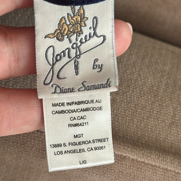 Vintage Jonquil Diane Samandi Blue Velvet Robe L - Picture 6 of 7